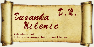 Dušanka Milenić vizit kartica